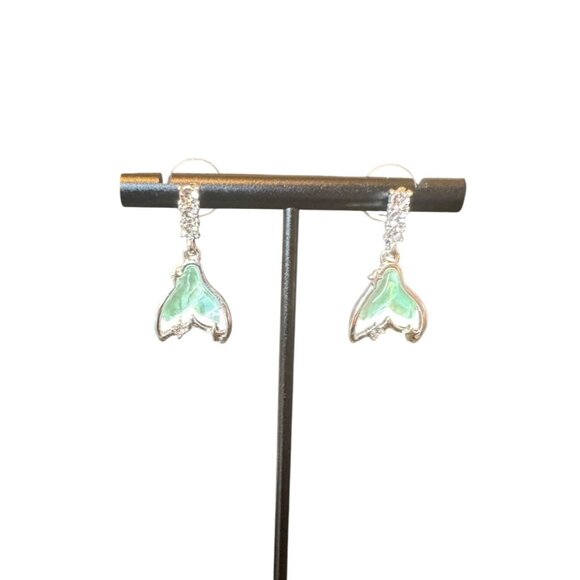 3/$35 Colorful Mermaid Tail Zircon Earrings Silver|925 Silver - Picture 4 of 7
